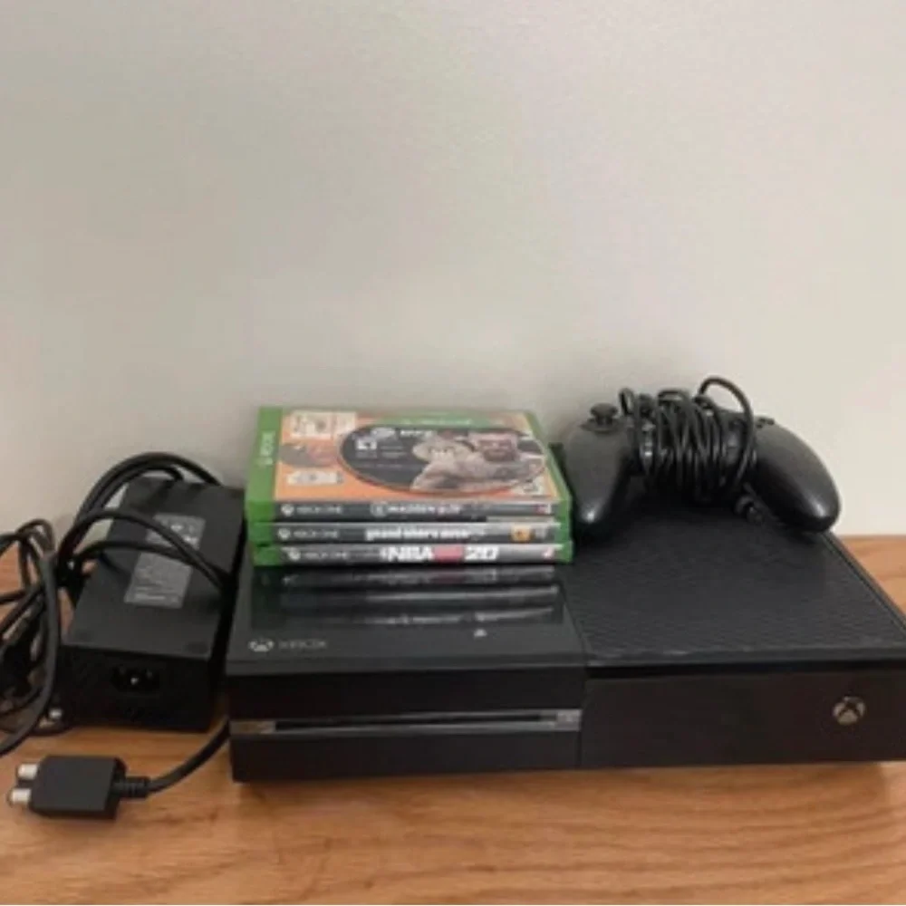 Xbox Black Gaming Console with Controller and Games